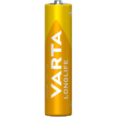 Varta Longlife, Batteria Alcalina, AAA, Micro, LR03, 1.5V, Blister da 4, Made in Germany