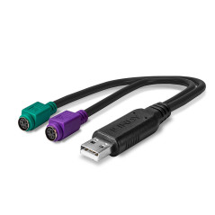 Lindy 42651 adattatore per inversione del genere dei cavi USB A 1.1 2 x Mini-DIN 6 Pin Nero