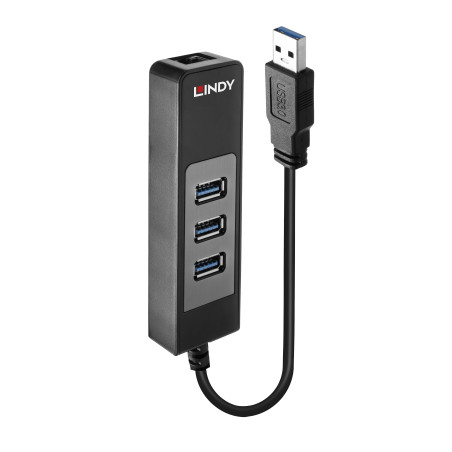 Lindy 43176 hub di interfaccia USB 3.2 Gen 1 (3.1 Gen 1) Type-A 5000 Mbit s Nero