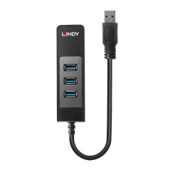 Lindy 43176 hub di interfaccia USB 3.2 Gen 1 (3.1 Gen 1) Type-A 5000 Mbit/s Nero