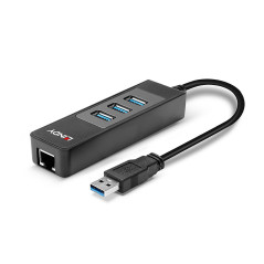 Lindy 43176 hub di interfaccia USB 3.2 Gen 1 (3.1 Gen 1) Type-A 5000 Mbit s Nero