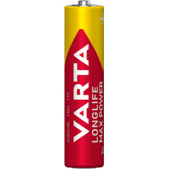 Varta Longlife Max Power, Batteria Alcalina, AAA, Micro, LR03, 1.5V, Blister da 4, Made in Germany