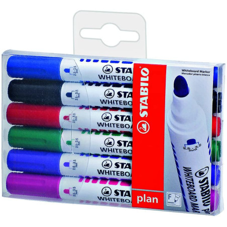 STABILO plan evidenziatore 6 pz Tipo di punta Nero, Blu, Verde, Lillà, Viola, Rosso