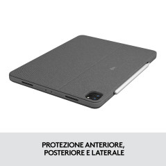 Logitech Combo Touch Custodia con Tastiera per iPad Pro 11 pollici (1a, 2a, 3a gen - 2018, 2020, 2021) - Tastiera