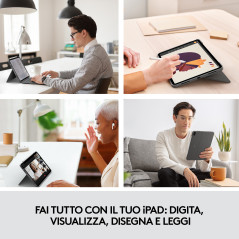 Logitech Combo Touch Custodia con Tastiera per iPad Air (4. gen - 2020) - Tastiera Retroilluminata Rimovibile, Trackpad