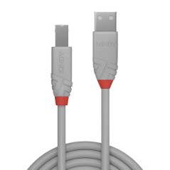 Lindy 36682 cavo USB 1 m USB 2.0 USB A USB B Grigio