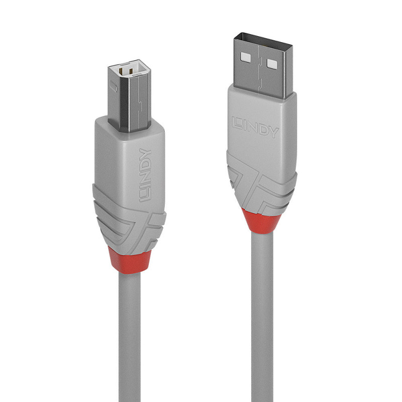 Lindy 36683 cavo USB 2 m USB 2.0 USB A USB B Grigio