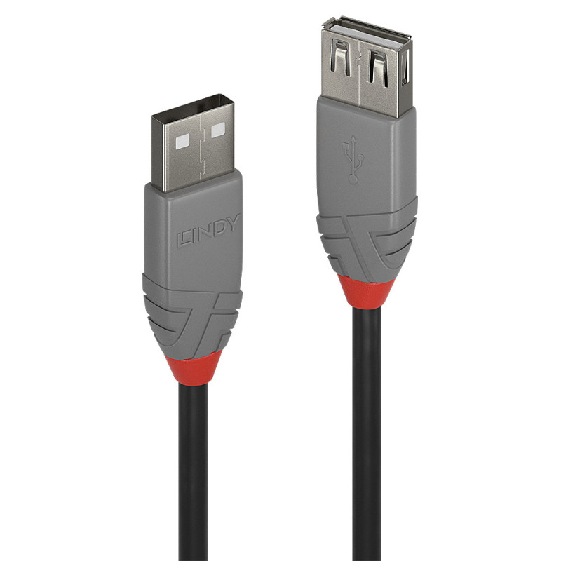 Lindy 36700 cavo USB 0,2 m USB 2.0 USB A Nero, Grigio