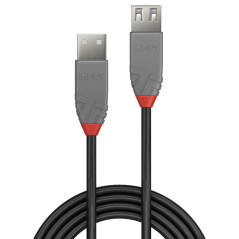 Lindy 36700 cavo USB 0,2 m USB 2.0 USB A Nero, Grigio