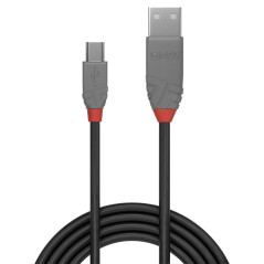 Lindy 36720 cavo USB 0,2 m USB 2.0 USB A Mini-USB B Nero