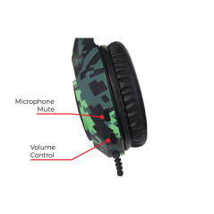 SureFire Skirmish Auricolare Cablato A Padiglione Giocare USB tipo A Nero, Mimetico, Verde