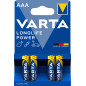 Varta Longlife Power, Batteria Alcalina, AAA, Micro, LR03, 1.5V, Blister da 4, Made in Germany