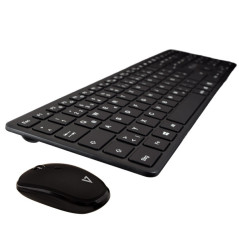 V7 CKW550DEBT tastiera Mouse incluso Universale RF senza fili + Bluetooth QWERTZ Tedesco Nero