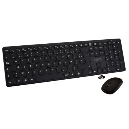 V7 CKW550FRBT tastiera Mouse incluso Universale USB + Bluetooth AZERTY Francese Nero