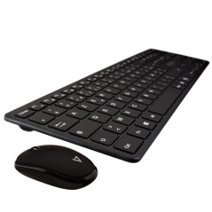 V7 CKW550FRBT tastiera Mouse incluso Universale USB + Bluetooth AZERTY Francese Nero