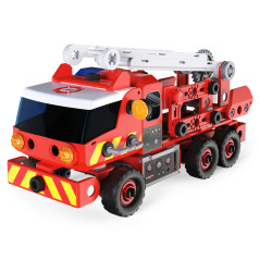 Meccano Junior, Kit di costruzioni Camion dei pompieri con luci e suoni, per bambini dai 5 anni in su