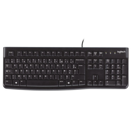 Logitech K120 Corded Keyboard tastiera Ufficio USB AZERTY Belga Nero