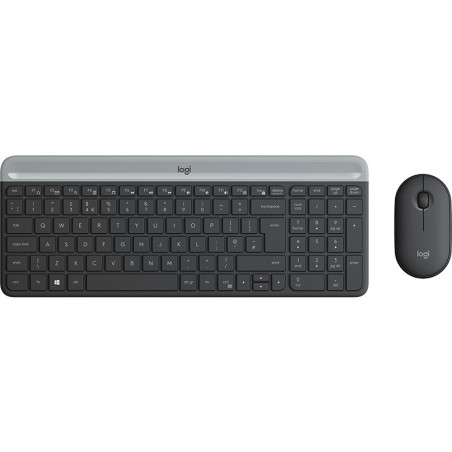 Logitech MK470 tastiera Mouse incluso Ufficio RF Wireless QWERTY Ceco Grafite