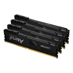 Kingston Technology FURY 64GB 3200MT s DDR4 CL16 DIMM (Kit da 4) 1Gx8 Beast Black