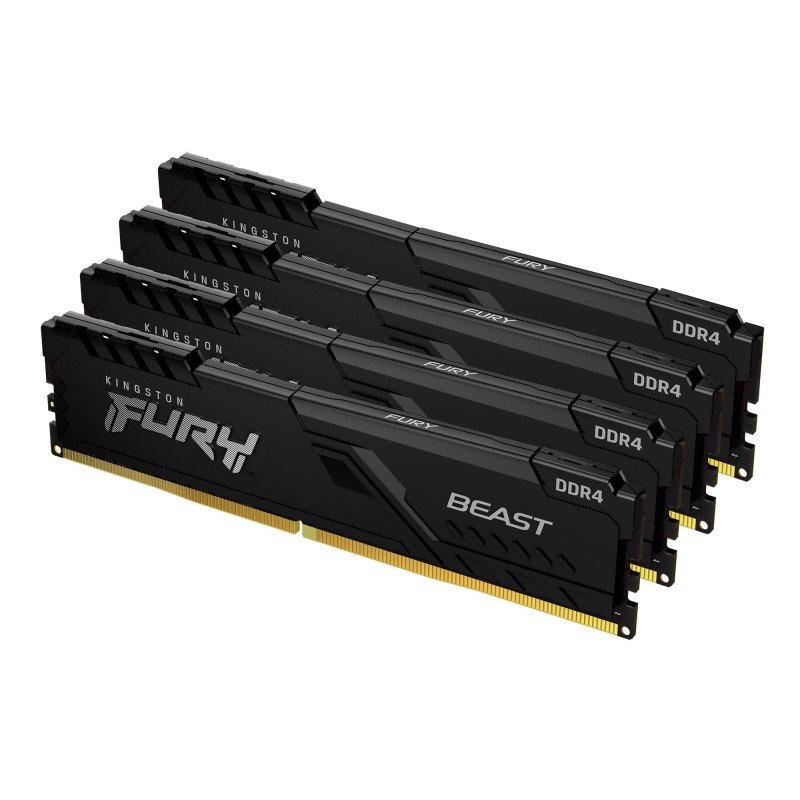 Kingston Technology FURY 128GB 3200MT/s DDR4 CL16 DIMM (Kit da 4) Beast Black