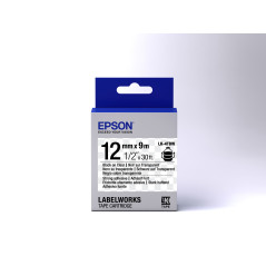 Epson Nastro fondo Trasparente per testo Nero, altamente adesivo 12 9 LK-4TBW