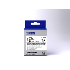 Epson Guaina Termorestringente Bianca per testo Nero, Heat Srink Tube D5mm  2,5 LK-4WBA5