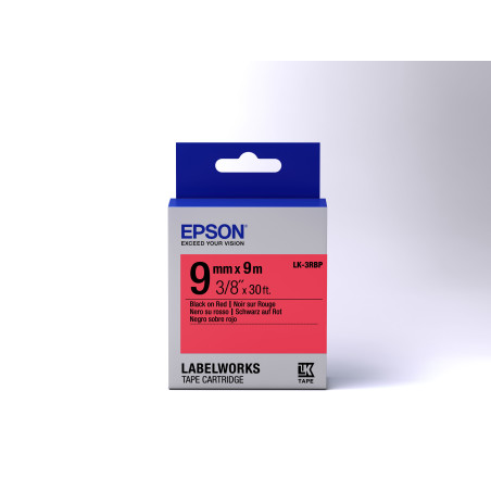 Epson Nastro fondo Pastello Rosso per testo Nero 6/9 LK-3RBP