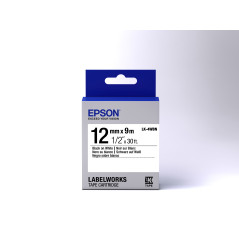 Epson Nastro fondo Standard Bianco per testo Nero 12/9 LK-4WBN