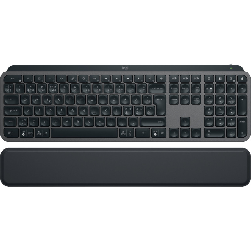 Logitech MX Keys S tastiera Ufficio RF senza fili + Bluetooth QWERTY Danese, Finlandese, Norvegese, Svedese Grafite