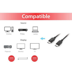 Equip 119331 cavo DisplayPort 1 m Nero