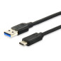 Equip 12834107 cavo USB 1 m USB 3.2 Gen 2 (3.1 Gen 2) USB A USB C Nero