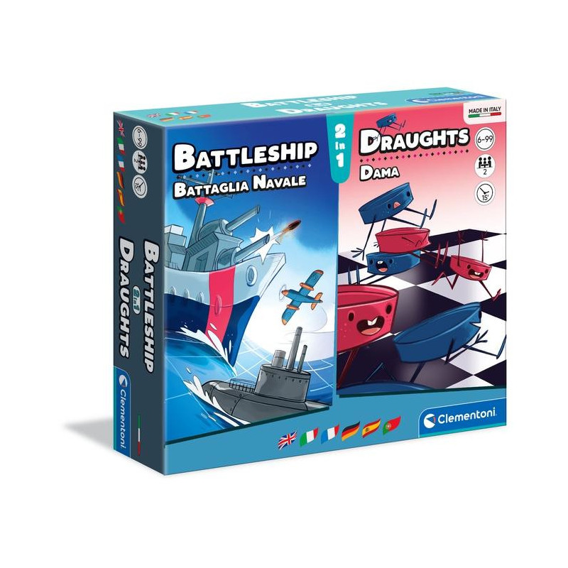 Clementoni Battleship + Draughts Gioco da tavolo Educativo