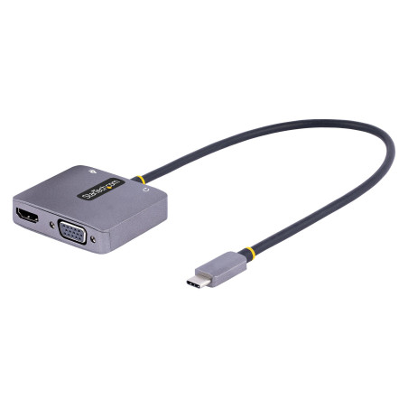 StarTech.com Adattatore USB-C a VGA/HDMI, Adattatore Multiporta USB Type-C a VGA/HDMI 4K 60Hz HDR con Uscita Audio da 3,5 mm