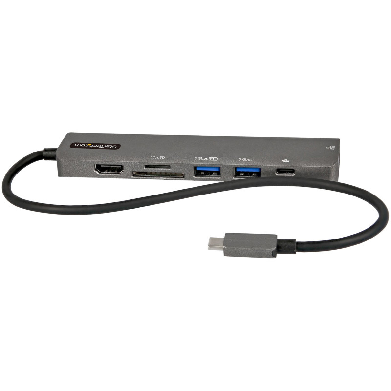 StarTech.com Adattatore multiporta USB C - Da USB-C a HDMI 2.0 4K 60Hz, 100W Power Delivery Pass-through, slot SD/MicroSD, Hub