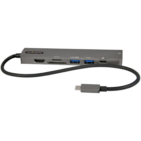 StarTech.com Adattatore multiporta USB C - Da USB-C a HDMI 2.0 4K 60Hz, 100W Power Delivery Pass-through, slot SD MicroSD, Hub