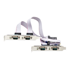 StarTech.com Scheda Seriale PCIe a 4 porte, scheda seriale PCI Express a RS232/RS422/RS485 (DB9), staffa a basso profilo