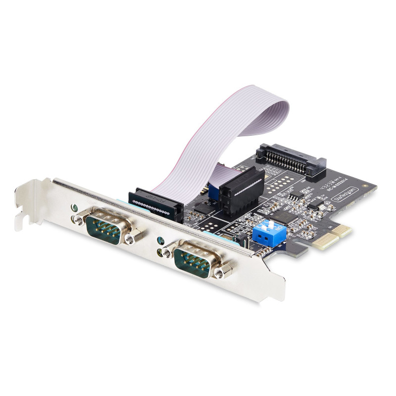 StarTech.com Scheda Seriale PCIe a 2 porte, scheda PCI Express a doppia porta RS232/RS422/RS485 (DB9), staffe a basso profilo