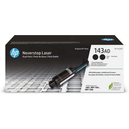 HP Kit ricarica toner nero originale Neverstop 143AD, dual-pack