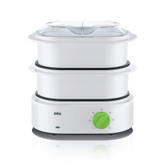 Braun FS 3000 pentola a vapore 2 cestello i Superficie piana 850 W Verde, Bianco