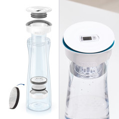 Brita Bottiglia filtrante per acqua bianca (1.3l) incl. 1 x filtro MicroDisc - adatta alla porta del frigorifero con Memo