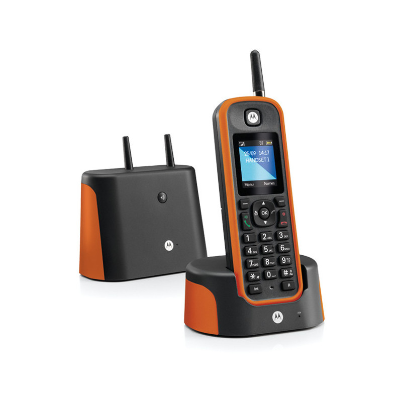 Motorola O201 Telefono DECT Identificatore di chiamata Nero, Arancione