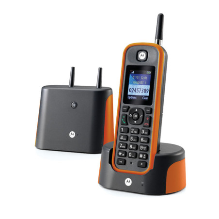 Motorola O201 Telefono DECT Identificatore di chiamata Nero, Arancione