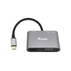 Equip 133483 replicatore di porte e docking station per laptop Cablato USB 3.2 Gen 1 (3.1 Gen 1) Type-C Nero, Grigio