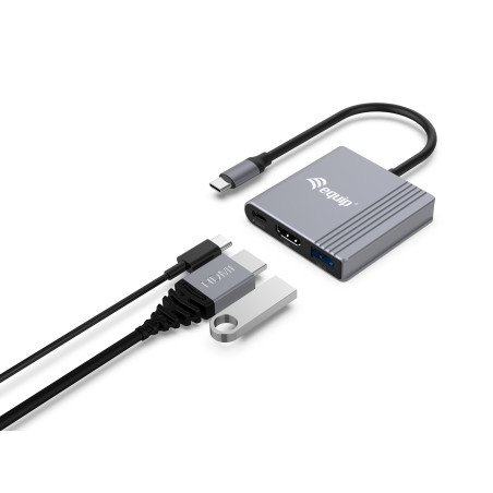 Equip 133488 adattatore grafico USB 3840 x 2160 Pixel Nero, Grigio