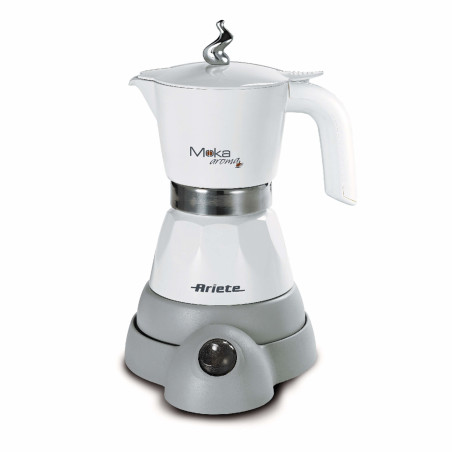 Ariete 1358 Moka Aroma - Moka elettrica 2 4 tazze - Autospegnimento - Mantenimento temperatura per 30' - 400 Watt - Bianco