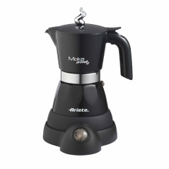 Ariete 1358 Moka Aroma - Moka elettrica 2 4 tazze - Autospegnimento - Mantenimento temperatura per 30' - 400 Watt - Nero