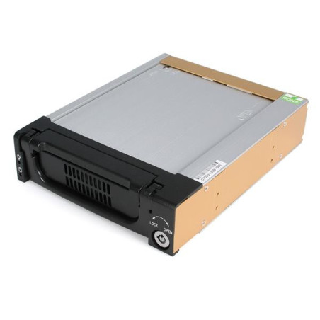 StarTech.com Cassetto rack portatile per disco rigido SATA da 5,25", robusto, in alluminio e di colore nero