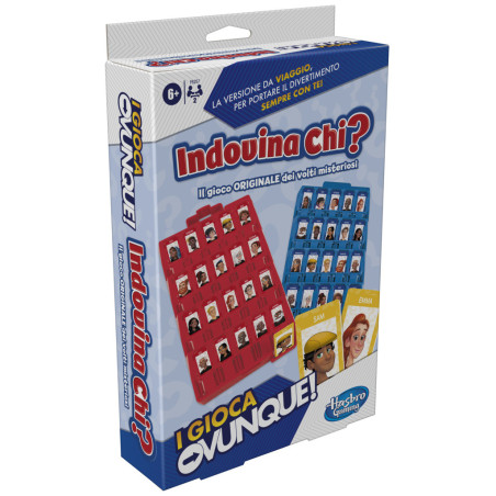 Hasbro Gaming Indovina Chi? I Gioca Ovunque, il gioco originale dei volti misteriosi per bambini e bambine, gioco portatile per