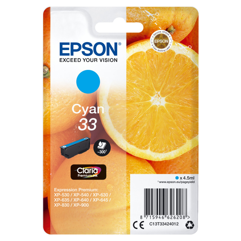 Epson Oranges Cartuccia Ciano T33 Claria Premium