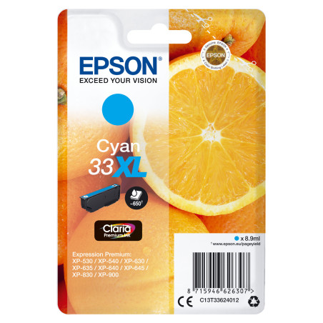 Epson Oranges Cartuccia Ciano T33XL Claria Premium